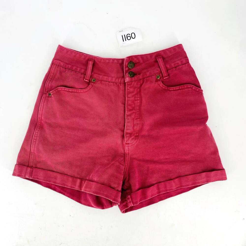 Vintage 80's Bergamo 100% Cotton High Rise Cuffed Western Mom Shorts Pink Size 7